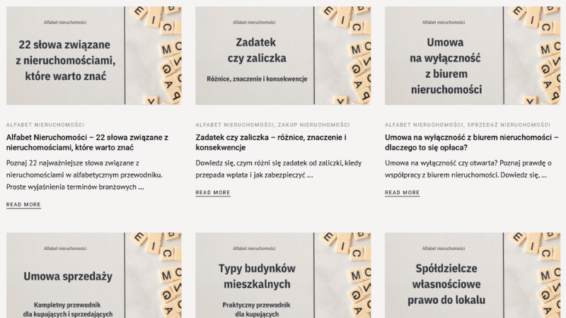 rozwój bloga biuro nieruchomości